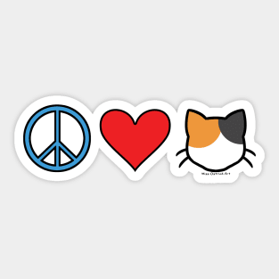 Peace Love Cats - Calico Sticker